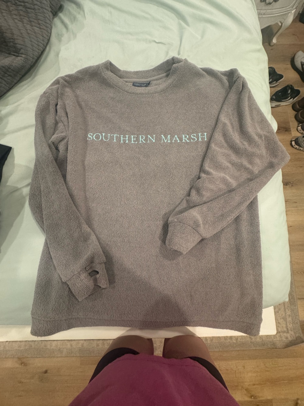Southern Marsh Men's Heather Gray Crewneck with Mint Logo